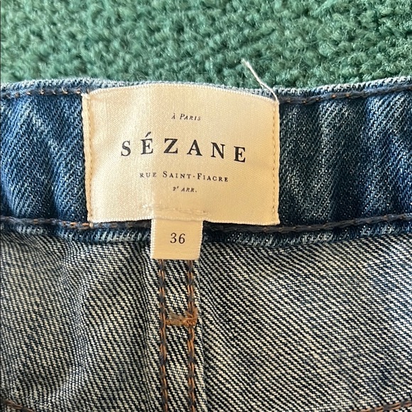 Sézane NWOT Women's Blue Denim Shorts - Picture 2 of 3